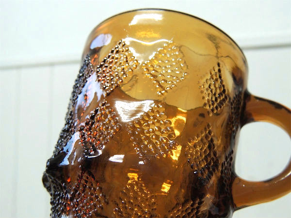 【Fire King】ファイヤーキング・アンバー色・キンバリー・マグカップ/琥珀/食器 USA