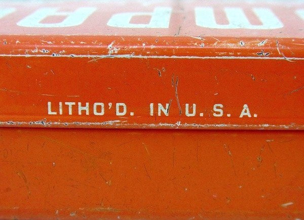 オレンジ色・ヴィンテージ・ファーストエイドキット/救急箱/ティン缶 USA