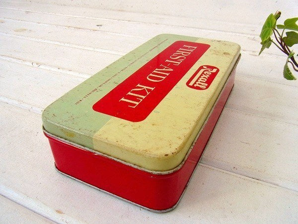 【REXALL】ティン製・ヴィンテージ・ファーストエイドキット/救急箱/ティン缶 USA