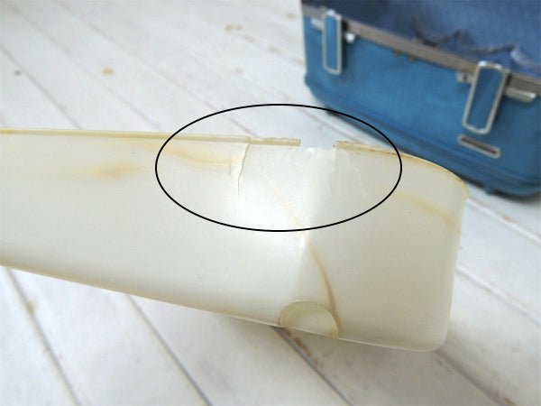 【アメリカンツーリスター】ダイアルロック付き・水色・ヴィンテージ・2段メイクボックス/コスメボックス