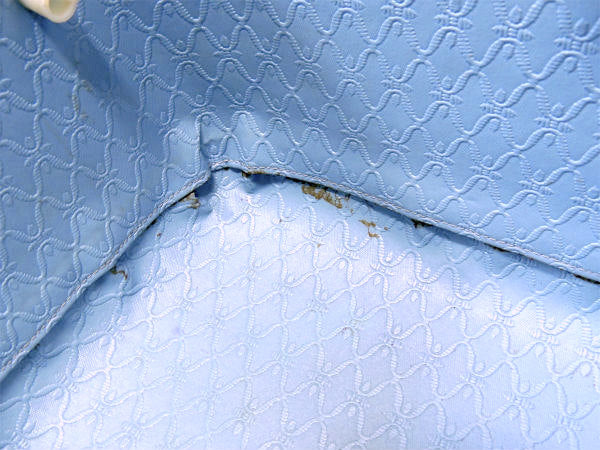 【アメリカンツーリスター】ダイアルロック付き・水色・ヴィンテージ・2段メイクボックス/コスメボックス