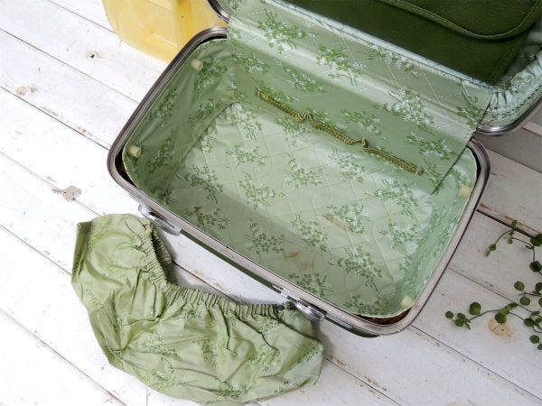 【アメリカンツーリスター】オリーブグリーン色・2段式・ヴィンテージ・メイクボックス/コスメボックス