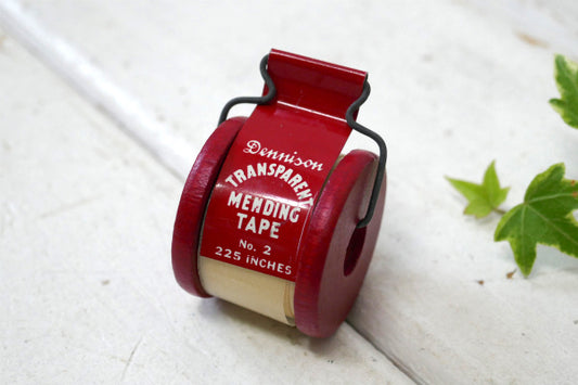 Dennison 木製スプール 40's ヴィンテージ メンディングテープ 補修 テープ USA