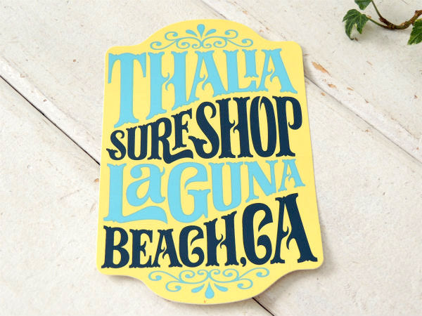 【タリアサーフショップ】LAGUNA・ステッカー・カリフォルニア・クリーム×ネイビー×水色