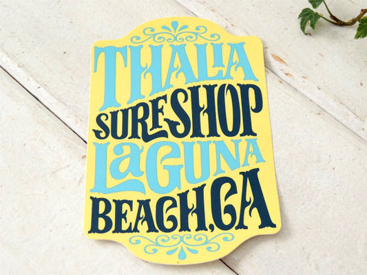 【タリアサーフショップ】LAGUNA・ステッカー・カリフォルニア・クリーム×ネイビー×水色