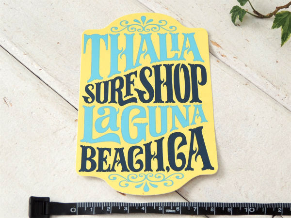 【タリアサーフショップ】LAGUNA・ステッカー・カリフォルニア・クリーム×ネイビー×水色