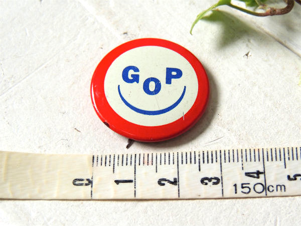 【スマイル・smile・笑顔】GOP・1968s・ヴィンテージ・缶バッジ・USA