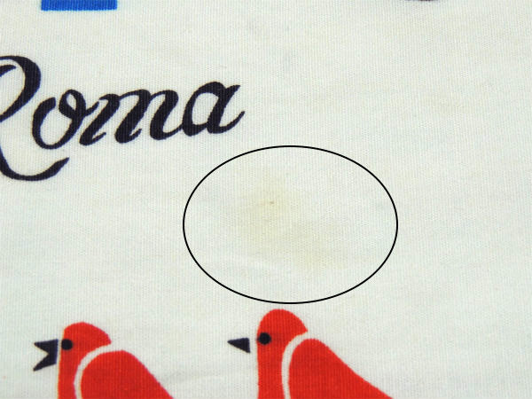 地中海沿岸のイラスト柄・デッドストック・ヴィンテージ・ファブリック/生地/テキスタイル/90×113