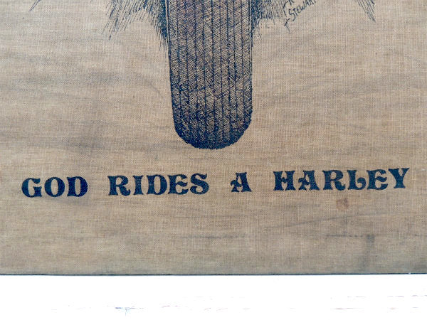ハーレーダビッドソン ファブリックポスター・ビンテージ・絵画・アート・オートバイ・看板
