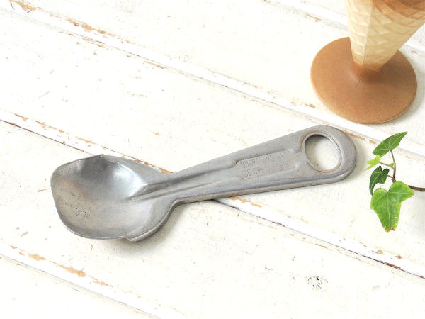 【1950s・Ice Cream】シャビーなアルミ製・ヴィンテージ・アイスクリームスプーン/スクープ
