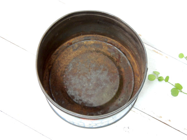 【Chase&Sanborn】NY・COFFEE・青色・シャビーなヴィンテージ・コーヒー缶/ティン缶