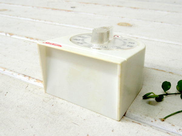 【Sunbeam】ホワイト・プラスティック製・ヴィンテージ・キッチンタイマー/タイマー USA