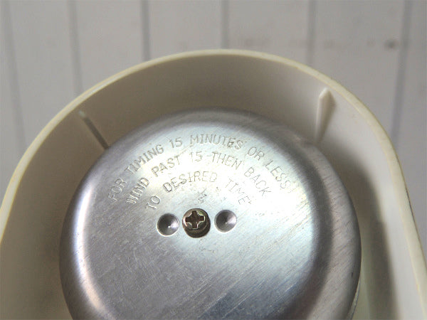 【Sunbeam】ホワイト・プラスティック製・ヴィンテージ・キッチンタイマー/タイマー USA