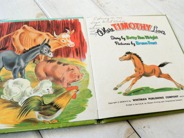 【Where TIMOTHY Lives】馬のティモシー・ヴィンテージ・絵本/ピクチャーブック