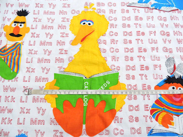 【セサミストリート】USA!アルファベット&読書柄・ヴィンテージ・ユーズドシーツ(1/2)
