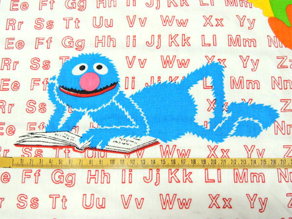 【セサミストリート】USA!アルファベット&読書柄・ヴィンテージ・ユーズドシーツ(1/2)