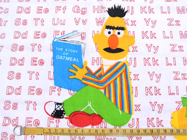 【セサミストリート】USA!アルファベット&読書柄・ヴィンテージ・ユーズドシーツ(1/2)
