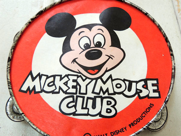 【1960s・ミッキーマウスクラブ】ディズニー・ヴィンテージ・TOY・タンバリン・楽器