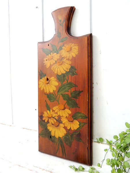 Barb・1971・油絵 花柄 木製・ヴィンテージ・カッティングボード カントリー スタイル US