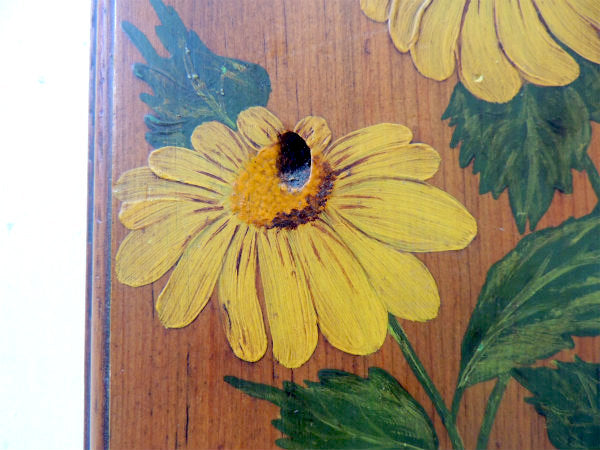 Barb・1971・油絵 花柄 木製・ヴィンテージ・カッティングボード カントリー スタイル US