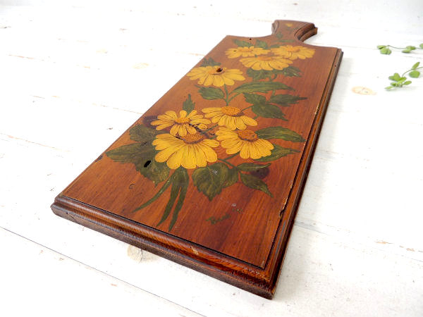 Barb・1971・油絵 花柄 木製・ヴィンテージ・カッティングボード カントリー スタイル US