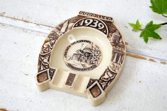 GOOD LUCK グッドラック1939年 CALIF 蹄鉄 ヴィンテージ 灰皿 アシュトレイ MADE IN U.S.A.