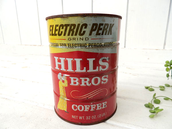 【HILLS BROS COFFEE】ヒルスコーヒー・ブリキ製・ヴィンテージ・コーヒー缶/ティン缶
