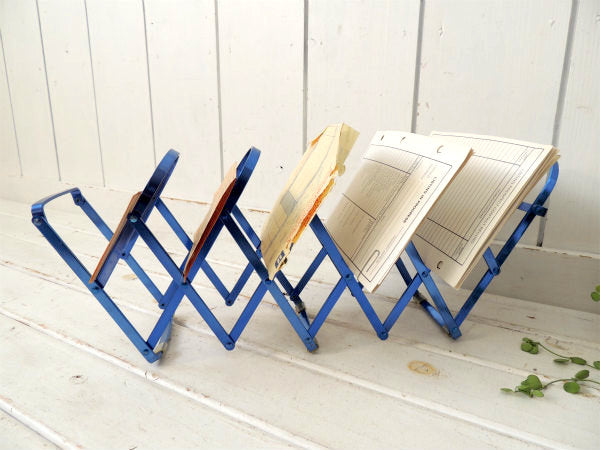 ブルーメタリックカラー・スチール製　ヴィンテージ・コレーター・ステーショナリー