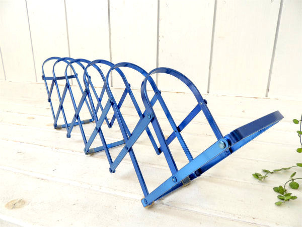 ブルーメタリックカラー・スチール製　ヴィンテージ・コレーター・ステーショナリー