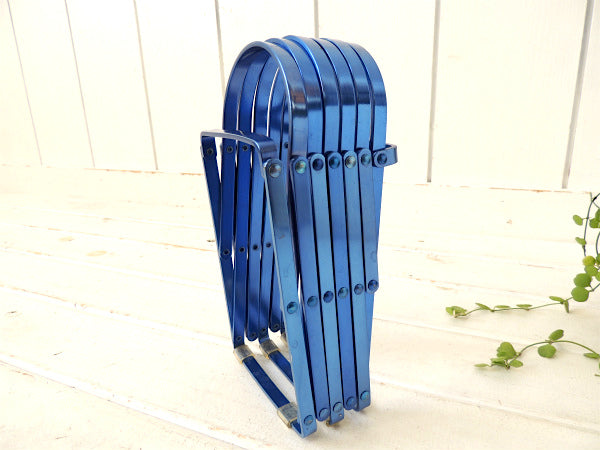 ブルーメタリックカラー・スチール製　ヴィンテージ・コレーター・ステーショナリー