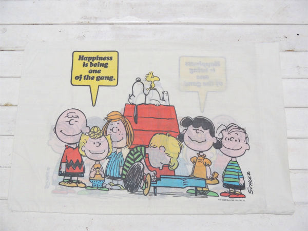 【スヌーピー】USA!ピーナッツの仲間・1971年・ヴィンテージ・ユーズド・ピロケース/枕カバー