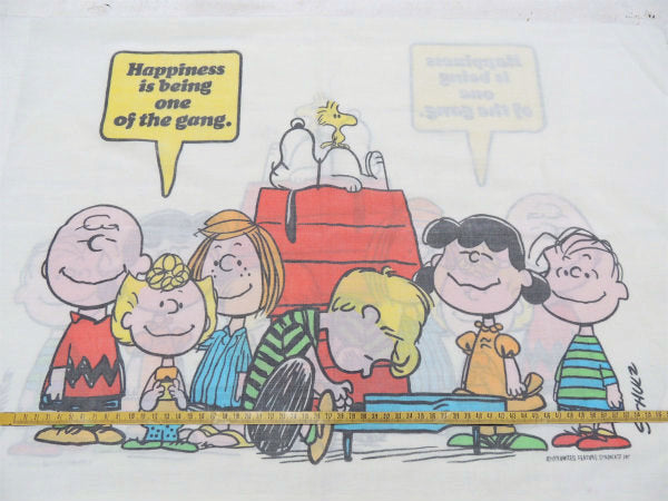 【スヌーピー】USA!ピーナッツの仲間・1971年・ヴィンテージ・ユーズド・ピロケース/枕カバー