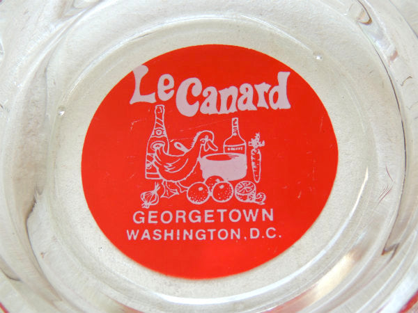 【鴨料理・レストラン】ワシントンD.C.・ガラス製・ビンテージ・灰皿・アシュトレイ・アドバタイジング