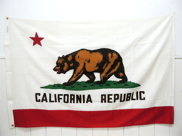 【CALIFORNIA】ビッグサイズ・ヴィンテージ・カリフォルニア州旗/グリズリー/フラッグ・旗