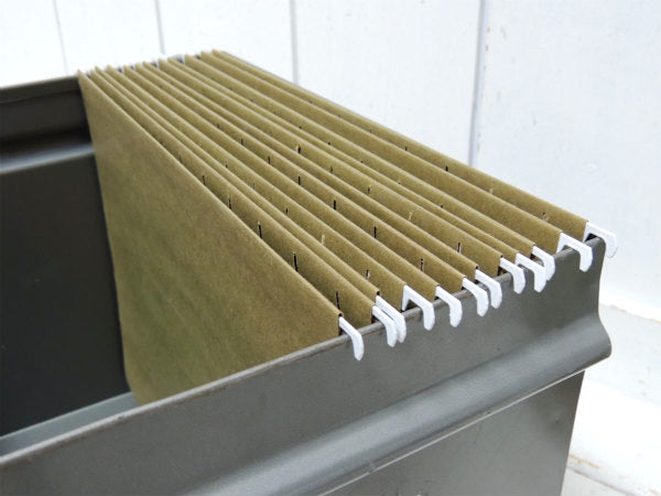 【OXFORD】グレー・メタル製・ヴィンテージ・ファイルケース・書類ケース・引き出し USA