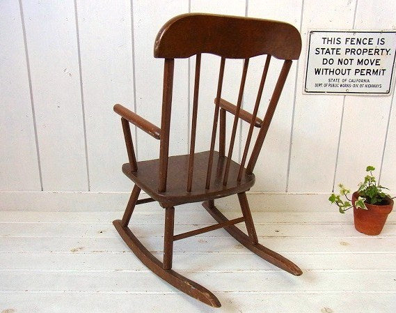 HEDSTOROM 木製 ポニー柄 子供用 ヴィンテージ ロッキングチェア 子供イス チャイルドチェア USA