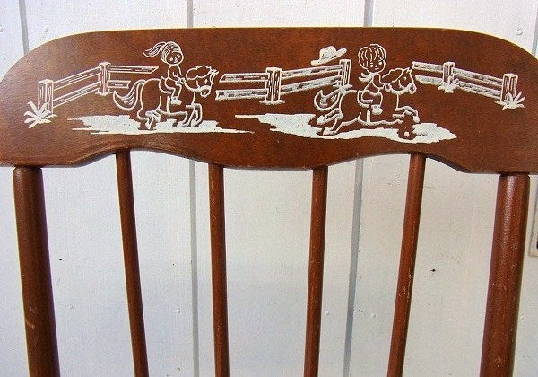 HEDSTOROM 木製 ポニー柄 子供用 ヴィンテージ ロッキングチェア 子供イス チャイルドチェア USA