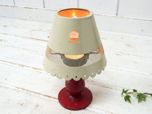 卓上ランプ型・花柄・レトロ・ヴィンテージ・キャンドルホルダー・キャンドルスタンド・インテリア USA