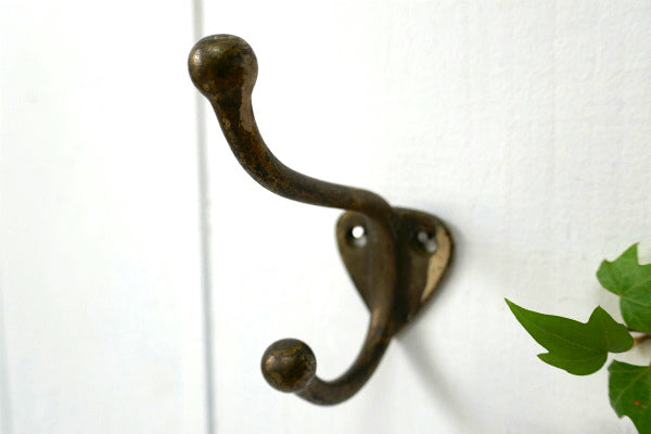 真鍮製・アンティーク・ウォールフック・USA・インダストリアル・フック・インテリア