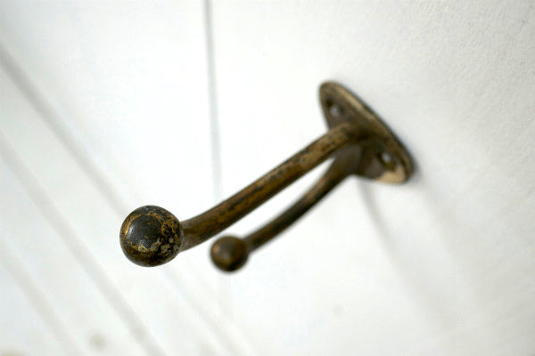 真鍮製・アンティーク・ウォールフック・USA・インダストリアル・フック・インテリア