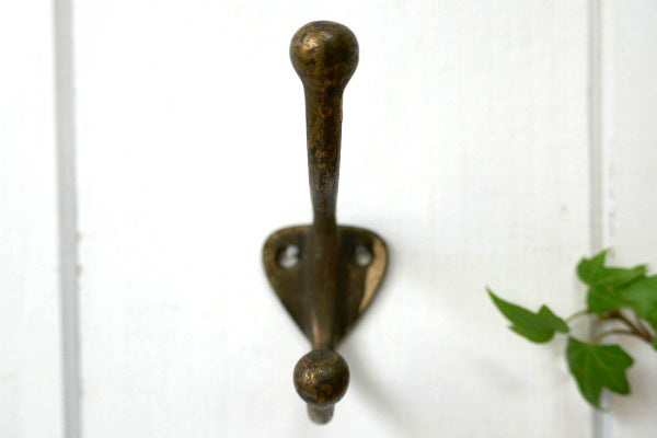 真鍮製・アンティーク・ウォールフック・USA・インダストリアル・フック・インテリア
