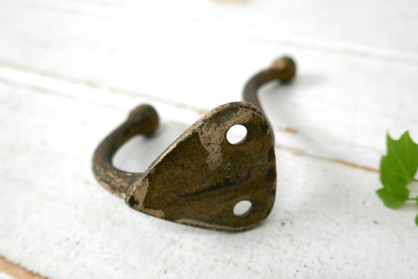 真鍮製・アンティーク・ウォールフック・USA・インダストリアル・フック・インテリア