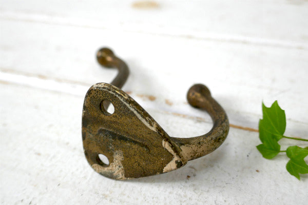 真鍮製・アンティーク・ウォールフック・USA・インダストリアル・フック・インテリア