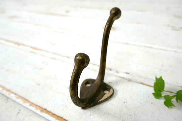 真鍮製・アンティーク・ウォールフック・USA・インダストリアル・フック・インテリア