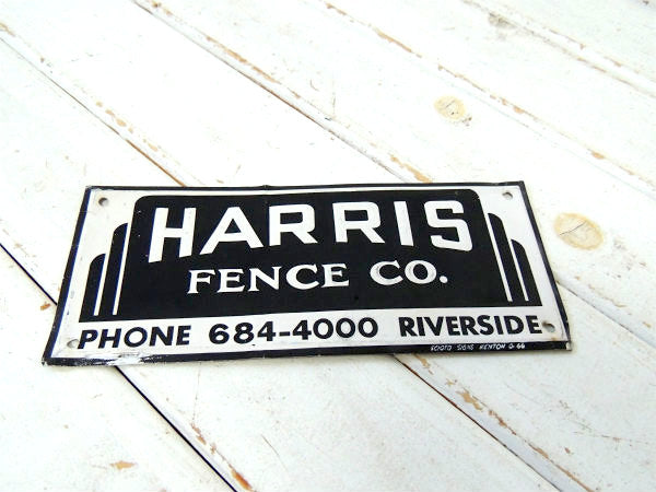 【HARRIS/FENCE/フェンス】ヴィンテージ・スチール製・サインプレート・看板