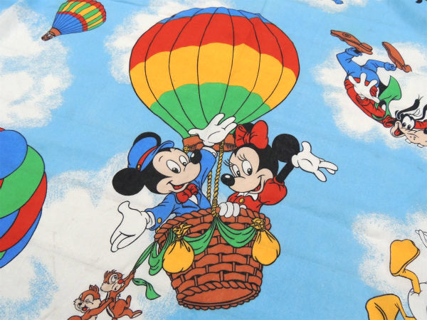 【ミッキー&フレンズ】ディズニー・気球柄・ユーズドシーツ(ボックスタイプ) USA