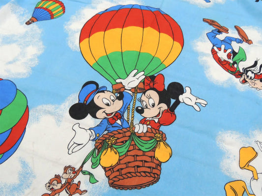 【ミッキー&フレンズ】ディズニー・気球柄・ユーズドシーツ(ボックスタイプ) USA