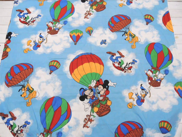 【ミッキー&フレンズ】ディズニー・気球柄・ユーズドシーツ(ボックスタイプ) USA