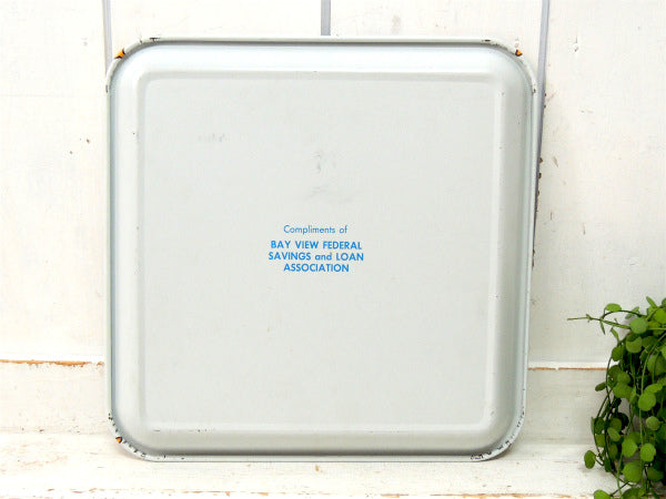 1970's・サーカス柄・看板　USA・ヴィンテージ・トレイ・アドバタイジング・銀行・プレート