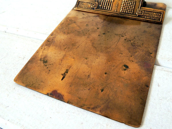 【1856y~ワイヤーカンパニー/アドバタイジング】銅製・アンティーク・バインダー/クリップボード